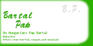 bartal pap business card
